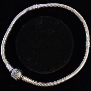 PANDORA Iconic Moments Snake Chain Charm Bracelet – Sterling Silver, 8.3"
